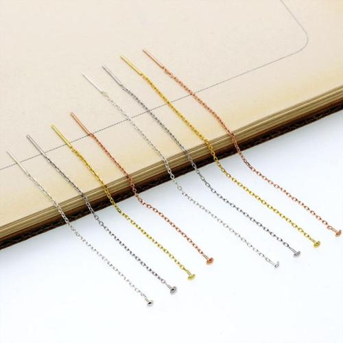 925 ασημένιο ασήμι νήμα σκουλαρίκι, DIY & διαφορετικό μέγεθος για την επιλογή, περισσότερα χρώματα για την επιλογή, Sold Με Ζεύγος