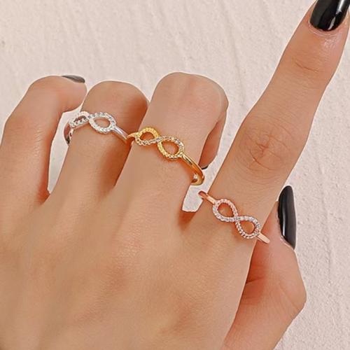 Cubique anneau en laiton Circonia Micro Pave, avec plastique ABS, Placage, bijoux de mode & pavé de micro zircon, plus de couleurs à choisir, protéger l'environnement, sans nickel, plomb et cadmium, Vendu par PC