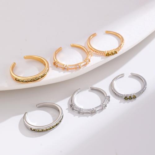 Brass prst prsten, Mosaz, barva pozlacený, módní šperky & s drahokamu, více barev na výběr, 3PC/nastavit, Prodáno By nastavit