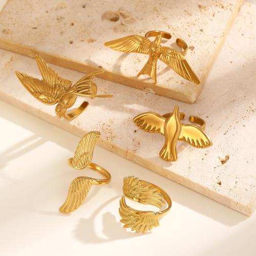 Bague en alliage de zinc, Placage de couleur d'or, bijoux de mode, Or, Vendu par PC