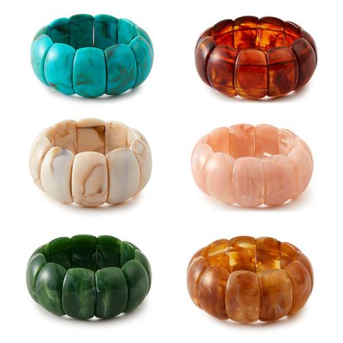 Akrylové Náramky, Akryl, s Elastické vlákno, ruční práce, náhodně odesláno & módní šperky & pro ženy, více barev na výběr, Prodáno By PC