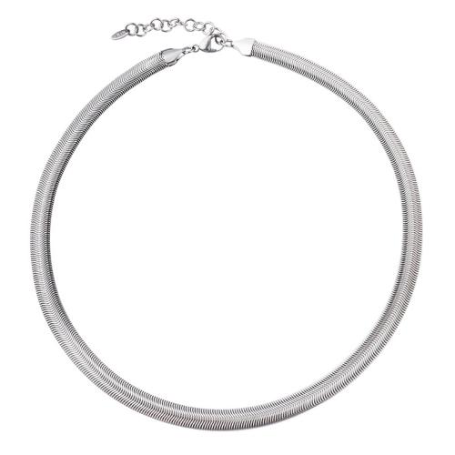 Collier d'acier titane, Placage, bijoux de mode & chaîne serpent & pour femme, couleur originale, Vendu par PC