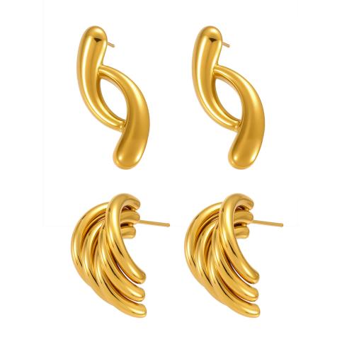 Boucle d'oreille de gaujon en acier inoxydable, Acier inoxydable 304, Placage, styles différents pour le choix & pour femme & creux, plus de couleurs à choisir, Vendu par paire