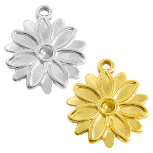 Nerezová ocel Přívěsek Nastavení, 304 Stainless Steel, Květina, DIY, více barev na výběr, 10PC/Bag, Prodáno By Bag