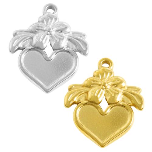 Nerezová ocel Přívěsek Nastavení, 304 Stainless Steel, Srdce, DIY, více barev na výběr, 10PC/Bag, Prodáno By Bag