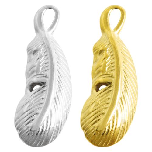 Stainless Steel Pendants 304 Stainless Steel Feather plated DIY Sold By Bag