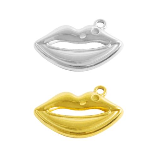 Stainless Steel Pendants 304 Stainless Steel Lip plated DIY Sold By Bag