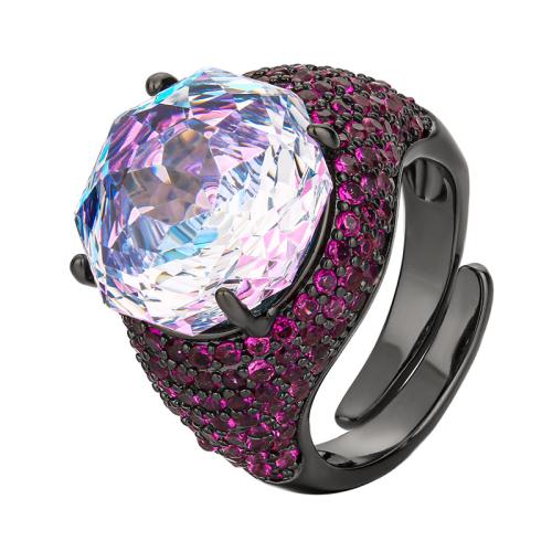 Tekojalokivi sormen sormus, Messinki, kanssa Cubic Zirkonia, muoti korut & naiselle, enemmän värejä valinta, Myymät PC