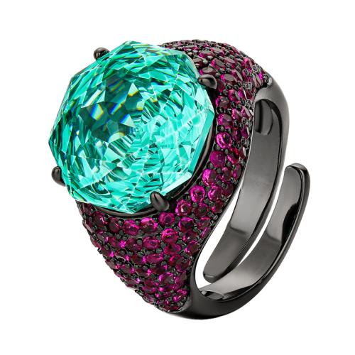 Tekojalokivi sormen sormus, Messinki, kanssa Cubic Zirkonia, muoti korut & naiselle, enemmän värejä valinta, Myymät PC