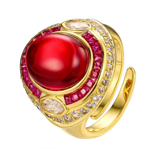 Tekojalokivi sormen sormus, Messinki, kullan väri kullattu, muoti korut & naiselle, enemmän värejä valinta, Myymät PC