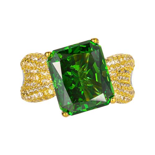 Tekojalokivi sormen sormus, Messinki, kanssa Cubic Zirkonia, kullan väri kullattu, muoti korut & naiselle, enemmän värejä valinta, Myymät PC