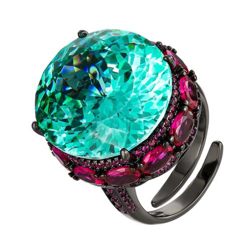 Tekojalokivi sormen sormus, Messinki, kanssa Cubic Zirkonia, kulta musta päällystetty, muoti korut & naiselle, enemmän värejä valinta, Myymät PC