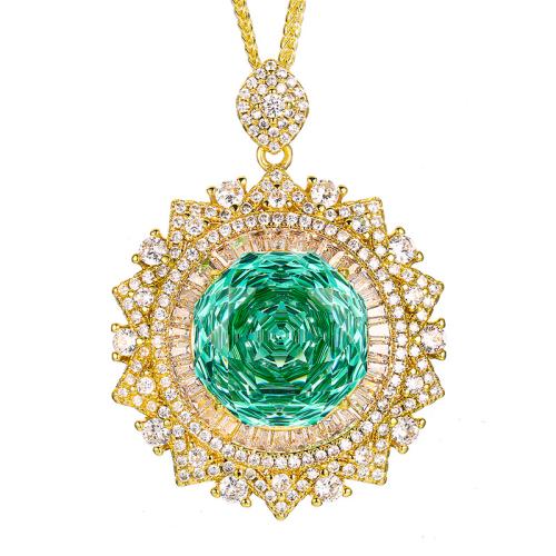 Collier en laiton, avec zircon cubique, avec 5cm chaînes de rallonge, Placage de couleur d'or, bijoux de mode & pour femme & avec strass, plus de couleurs à choisir, Longueur 45 cm, Vendu par PC