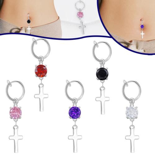 304 Stainless Steel Belly Ring with Zinc Alloy plated Unisex & with rhinestone Sold By PC