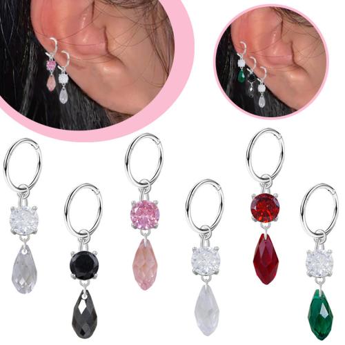 Acier titane Bijoux de Piercing de Nez, unisexe & avec strass, plus de couleurs à choisir, Vendu par PC