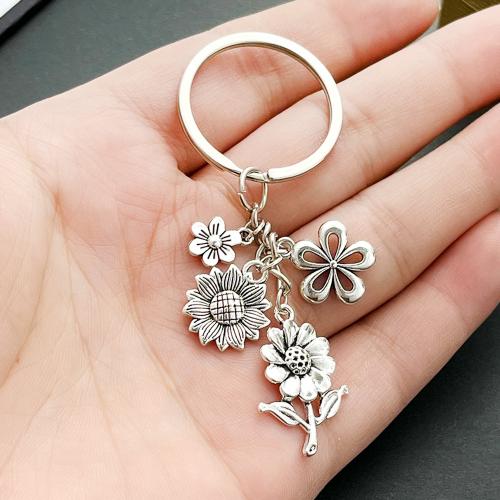 Llaveros, aleación de zinc, chapado en color dorado, Joyería, plateado, 84x30mm, Vendido por UD