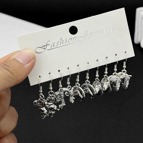 Boucles d'oreilles en alliage de zinc, Placage de couleur d'or, bijoux de mode, argent, 99x88mm, 5pairescouple/fixé, Vendu par fixé