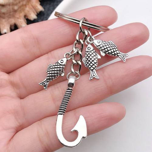 Llaveros, aleación de zinc, chapado en color dorado, Joyería, plateado, Vendido por UD