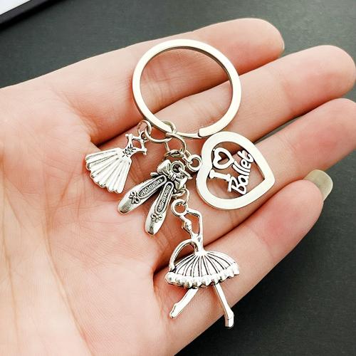 Llaveros, aleación de zinc, chapado en color dorado, Joyería, plateado, 92x30mm, Vendido por UD