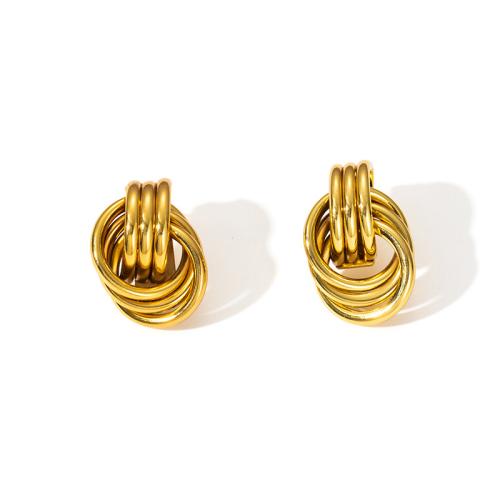 Boucle d'oreille de gaujon en acier inoxydable, Acier inoxydable 304, Placage, bijoux de mode & pour femme & creux, doré, Vendu par paire