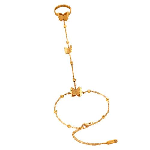 Gotický Náramek Prsten, 304 Stainless Steel, módní šperky & pro ženy & matná, zlatý, Prodáno By PC