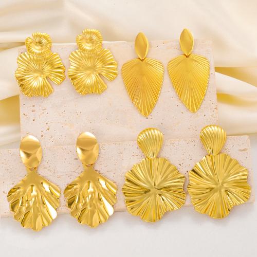 Edelstahl Tropfen Ohrring, 304 Edelstahl, plattiert, Modeschmuck & verschiedene Stile für Wahl & für Frau, goldfarben, verkauft von Paar