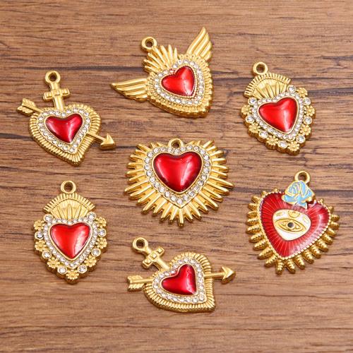 Přívěsky srdce z nerezové oceli, 304 Stainless Steel, á, DIY & smalt & s drahokamu, více barev na výběr, 10PC/Bag, Prodáno By Bag