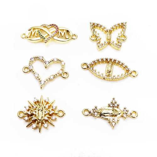 Cubique Pendentif en laiton zircon pavent, pendentif & Bracelet, , Placage, DIY & pavé de micro zircon, plus de couleurs à choisir, protéger l'environnement, sans nickel, plomb et cadmium, Vendu par PC