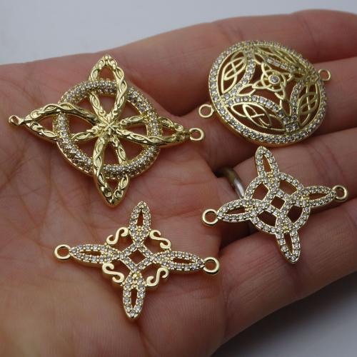 Cubique Pendentif en laiton zircon pavent, pendentif & Bracelet, Placage, DIY & pavé de micro zircon, plus de couleurs à choisir, protéger l'environnement, sans nickel, plomb et cadmium, Vendu par PC