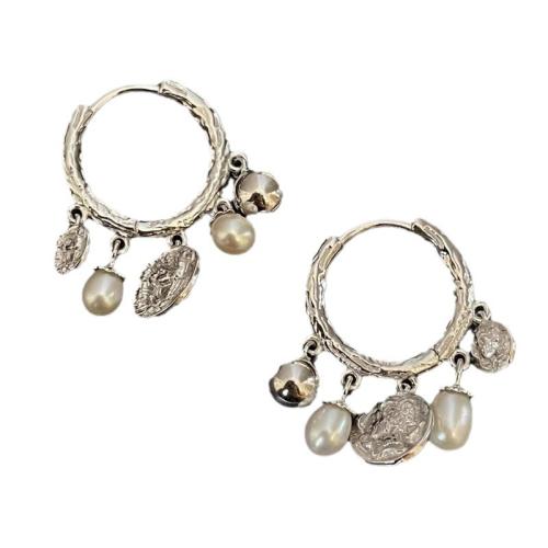 Mosaz pokles náunice, s Plastové Pearl, módní šperky, více barev na výběr, nikl, olovo a kadmium zdarma, 18.30x21mm, Prodáno By Pair