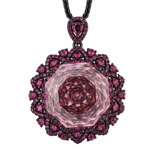 Collier en laiton, avec zircon cubique, avec 5cm chaînes de rallonge, noir or plaqué, bijoux de mode & pour femme & avec strass, plus de couleurs à choisir, Longueur 45 cm, Vendu par PC