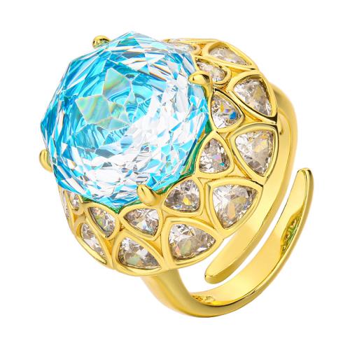 Tekojalokivi sormen sormus, Messinki, kanssa Cubic Zirkonia, kullan väri kullattu, muoti korut & naiselle, enemmän värejä valinta, Myymät PC