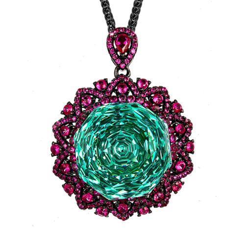 Collier en laiton, avec zircon cubique, avec 5cm chaînes de rallonge, Placage de couleur d'or, bijoux de mode & pour femme & avec strass, plus de couleurs à choisir, Longueur 45 cm, Vendu par PC