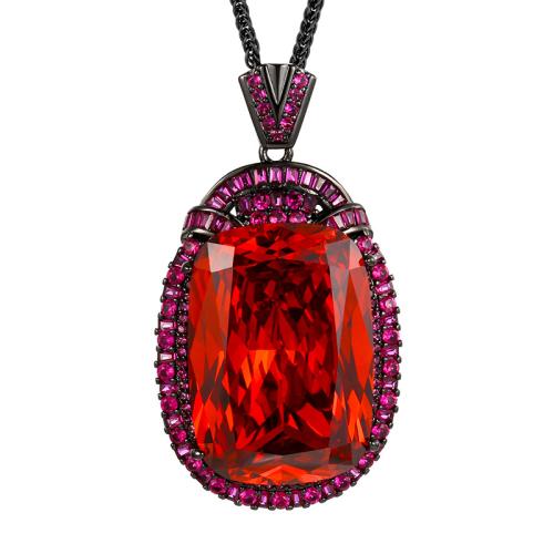 Collier en laiton, avec zircon cubique, avec 5cm chaînes de rallonge, noir or plaqué, bijoux de mode & pour femme & avec strass, plus de couleurs à choisir, Longueur 45 cm, Vendu par PC