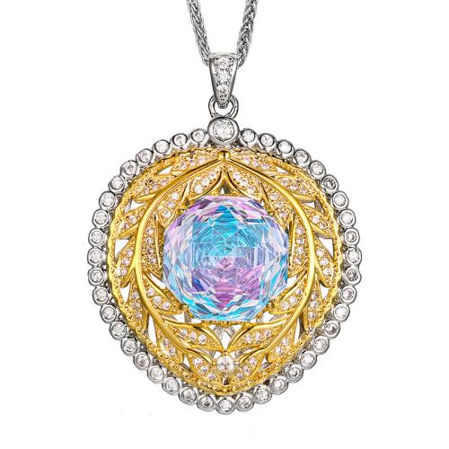 Collier en laiton, avec zircon cubique, avec 5cm chaînes de rallonge, Placage de couleur d'or, bijoux de mode & pour femme & avec strass, plus de couleurs à choisir, Longueur 45 cm, Vendu par PC