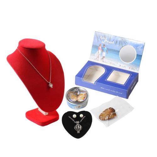 Oyster & Wish Pearl Kit, Perła naturalna słodkowodna, ze Stop cynku, Platerowane w kolorze złota, biżuteria moda, Losowy kolor, 180x100x35mm, sprzedane przez Box