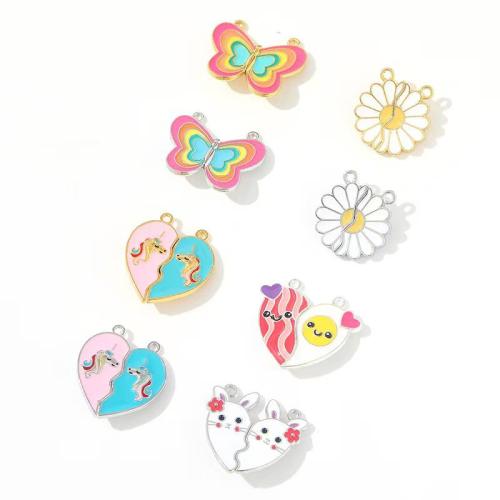 Zinc Alloy Enamel Pendants gold color plated DIY Sold By Bag