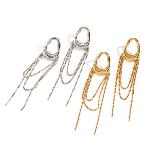 Fashion Fringe Brincos, Aço inoxidável 304, banhado, joias de moda & para mulher & vazio, Mais cores pare escolha, vendido por par