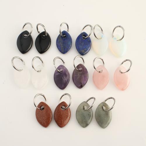 Natural Gemstone Earrings with 304 Stainless Steel fashion jewelry & for woman Sold By Pair