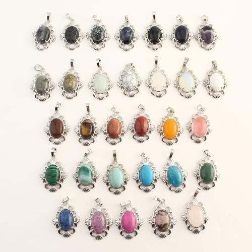 Gemstone Pendants Jewelry with Brass DIY & hollow Sold By PC