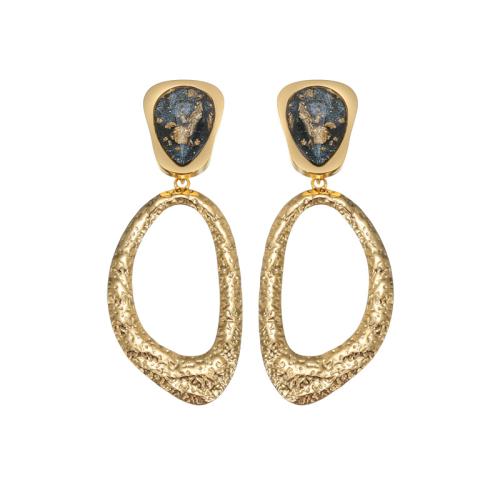 Edelstahl Tropfen Ohrring, 304 Edelstahl, mit Harz, plattiert, Modeschmuck & für Frau & hohl, keine, verkauft von Paar