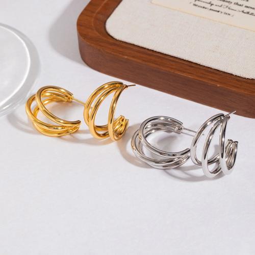 Boucle d'oreille de gaujon en acier inoxydable, Acier inoxydable 304, Placage, bijoux de mode & pour femme & creux, plus de couleurs à choisir, Vendu par paire