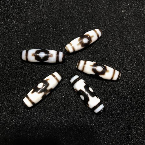 Ágata natural tibetano Dzi Beads, Ágata tibetana, DIY, 12x38mm, vendido por PC