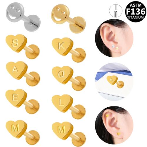 Lega di titanio orecchino piercing, placcato, unisex & stili diversi per la scelta, 8mm, Venduto da PC