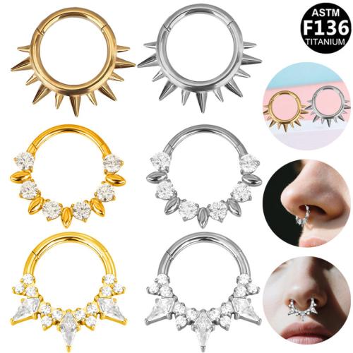 Titanium Alloy Nose Piercing Jewelry plated Unisex & micro pave cubic zirconia Inner Approx 8mm Sold By PC
