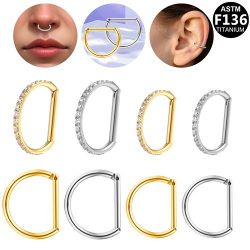 Titanium Alloy Nose Piercing Jewelry plated Unisex & micro pave cubic zirconia Sold By PC