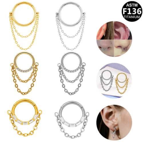 Titanium Alloy Nose Piercing Jewelry plated Unisex & with cubic zirconia Sold By PC