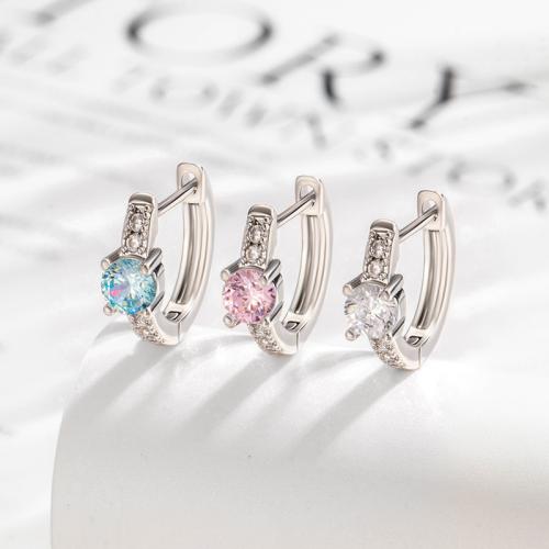 Mosaz piercing náušnice, módní šperky & micro vydláždit kubické zirkony, více barev na výběr, nikl, olovo a kadmium zdarma, 30x20x10mm, Prodáno By PC