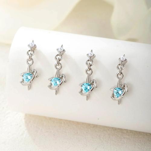 Stainless Steel Ear Piercing Jewelry Titanium Steel with Brass gold color plated fashion jewelry & micro pave cubic zirconia Sold By PC