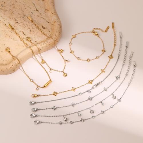 Bijoux bracelet en acier inoxydable, Acier inoxydable 304, Placage, styles différents pour le choix & pavé de micro zircon & pour femme, plus de couleurs à choisir, Vendu par PC
